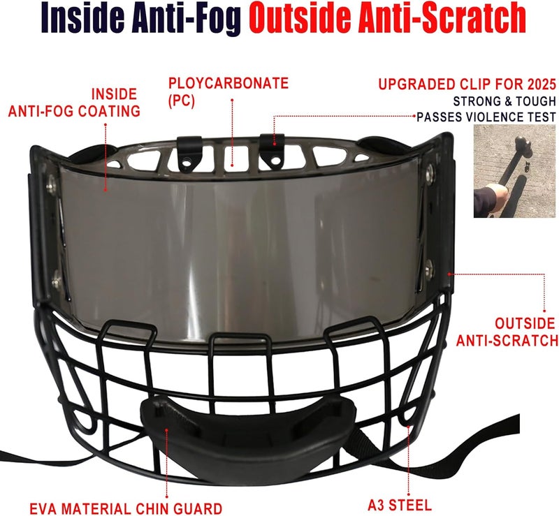 GY PC300 Hockey Helmet Cage & Face Shield Protector Combo - Image 3